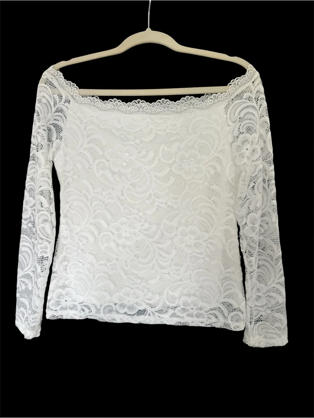 Classic Off-Shoulder White Lace Top